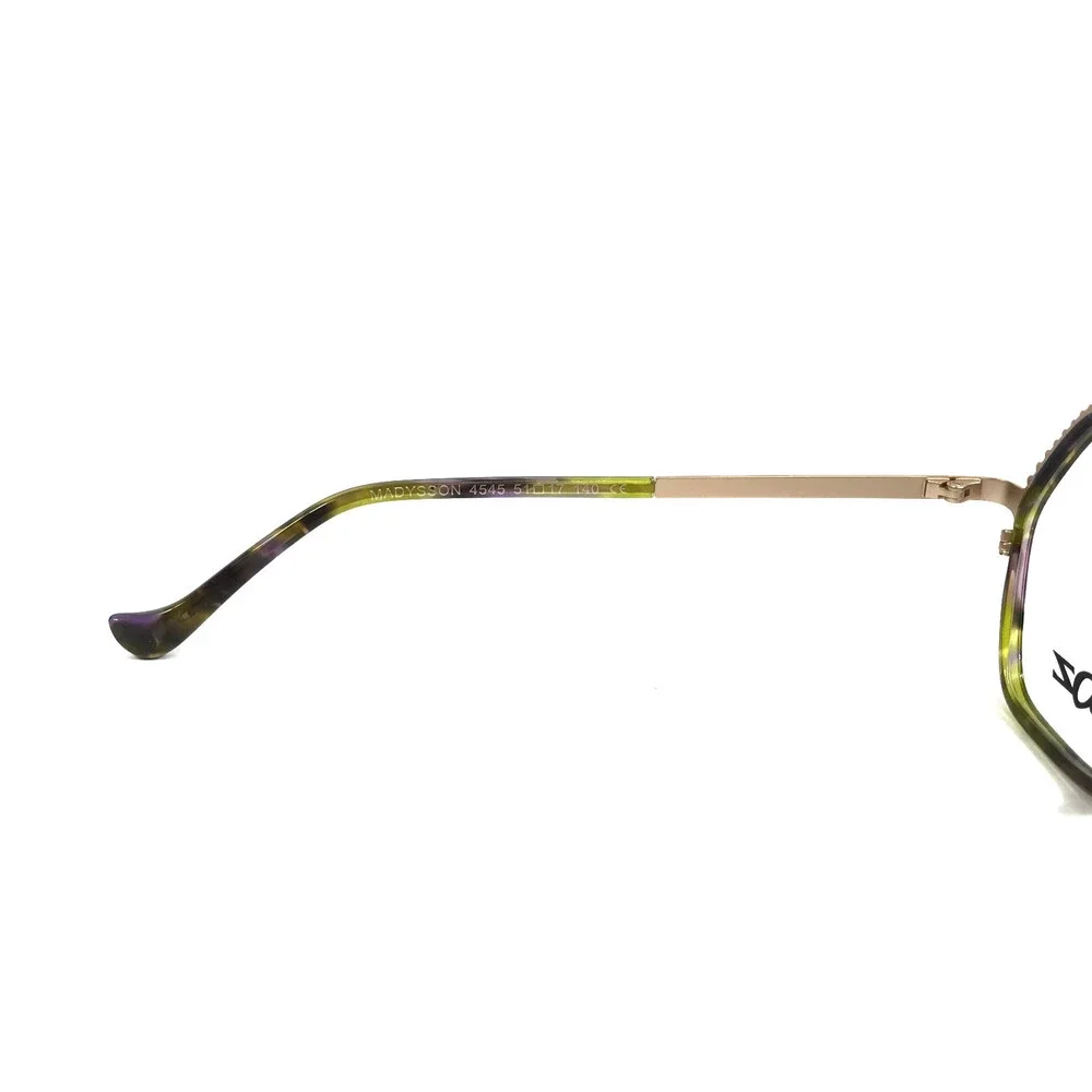 BOZ Eyeglasses Frames MADYSSON 4545 Green Satin Gold Chamois Full Rim 51-17-140